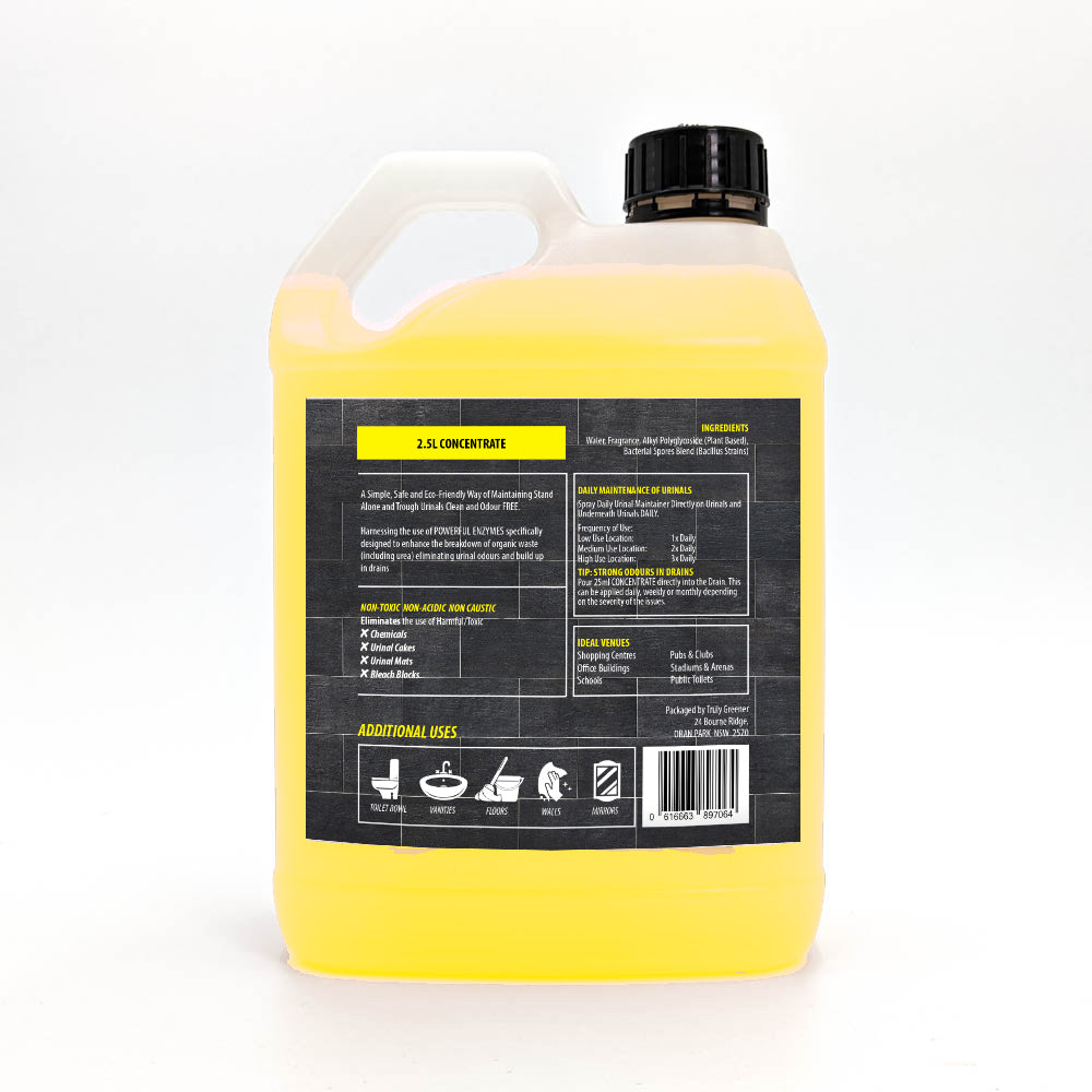 2.5 Litre Daily Urinal Maintainer Cleaner Deodorizer  CONCENTRATE ($2.80 per Litre Ready2use)